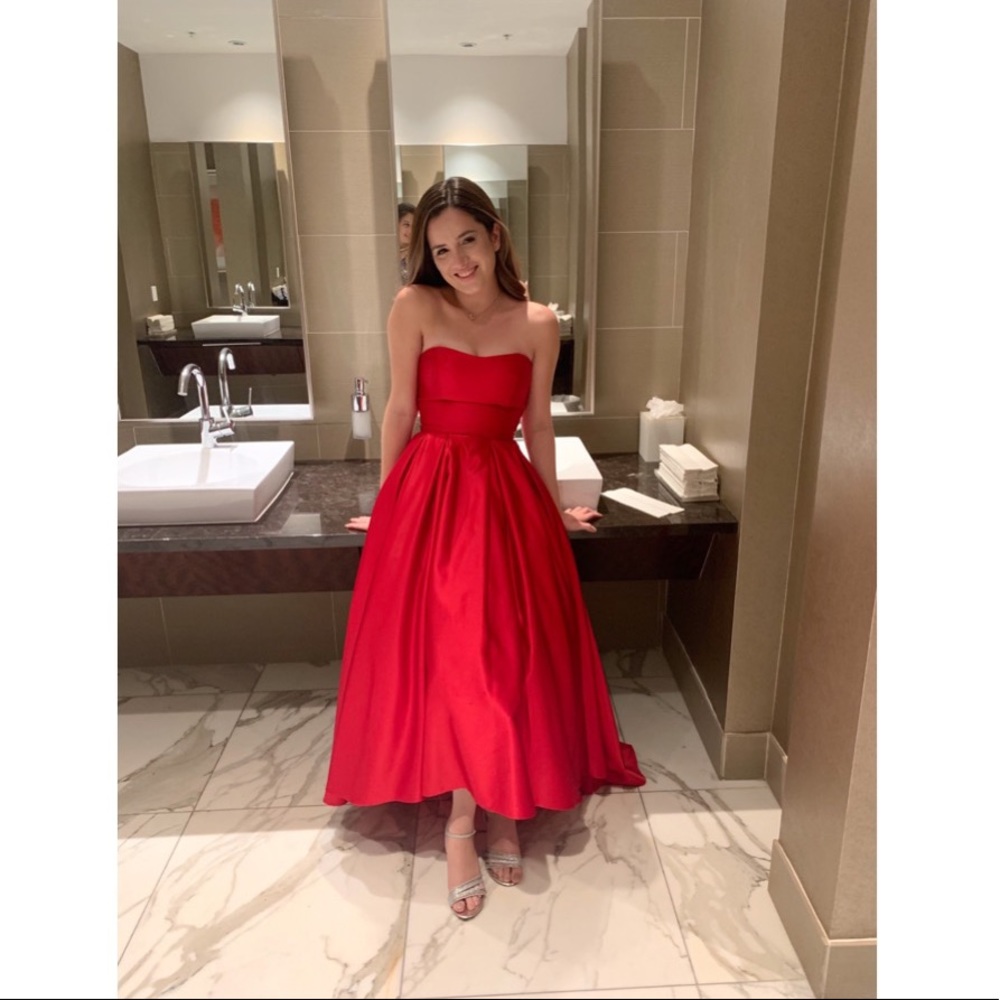 Red Prom Dress Strapless